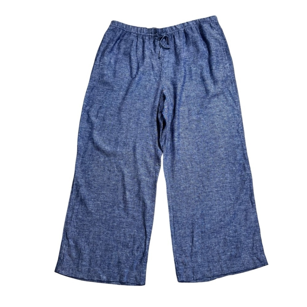 Reitman's Blue Linen Wide Leg Pants Size XXL Petite - Picture 2 of 13